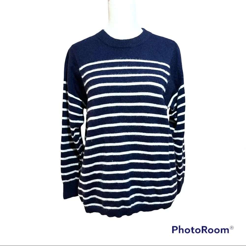 J.Crew Italian Cashmere Striped Sweater Size Small